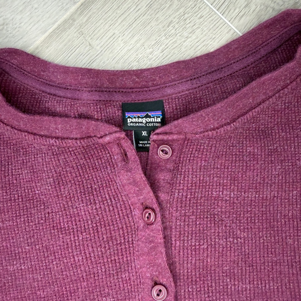 Patagonia Women's Long Sleeve Henley - Burgundy - Picture 3 of 5